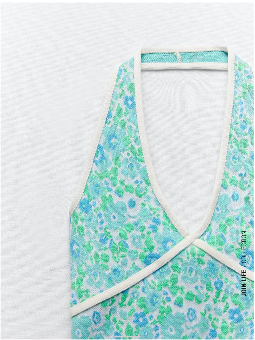 NWT Zara Floral Knit Halter Tank Top